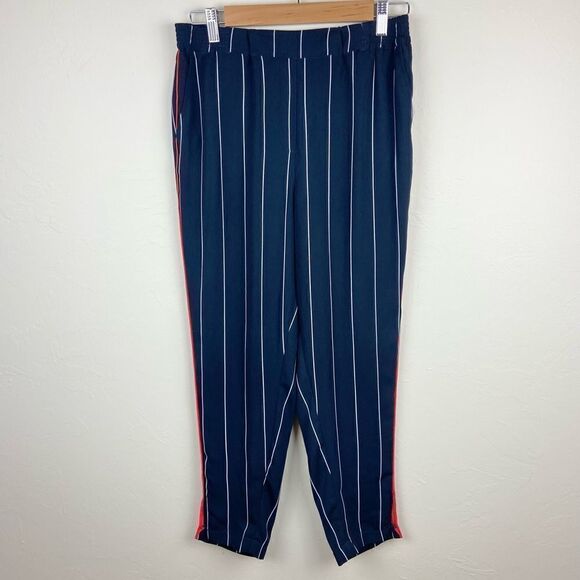 Anthropologie ett:twa Piped + Striped Navy Pant - Picture 2 of 8